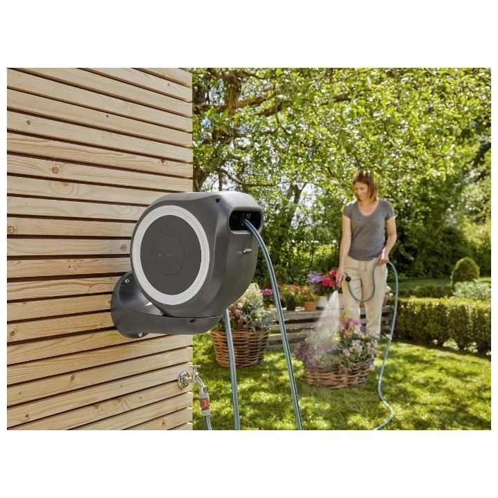 GARDENA Dévidoir automatique mural RollUp S 15 m