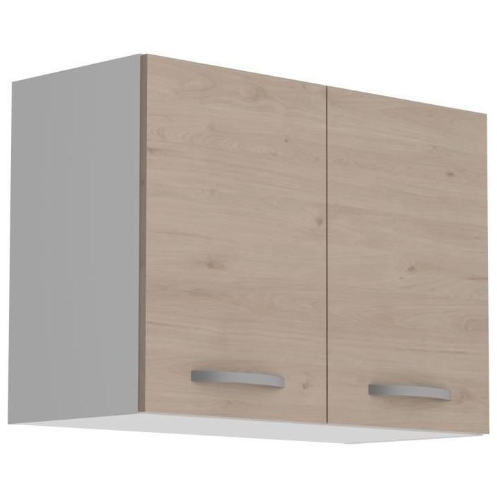 OSLO Meuble haut 2 portes - Décor Chene Jackson - L 80 x P 36 x H 58