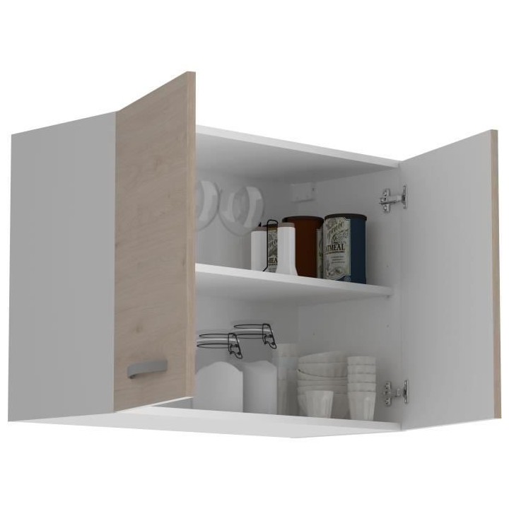 OSLO Meuble haut 2 portes - Décor Chene Jackson - L 80 x P 36 x H 58