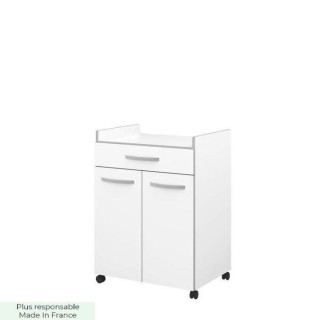 EKIPA Desserte de cuisine L 60cm - Blanc mat - READY