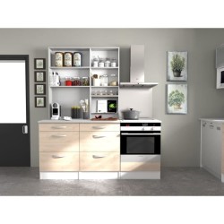 OSLO Meuble Bas 1 porte + 1 tiroir + plan - Décor Chene Jackson - L 40 x P 60 x H 86 cm