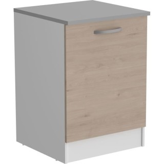 OSLO Meuble Bas 1 porte + plan - Décor Chene Jackson - L 60 x P 60 x