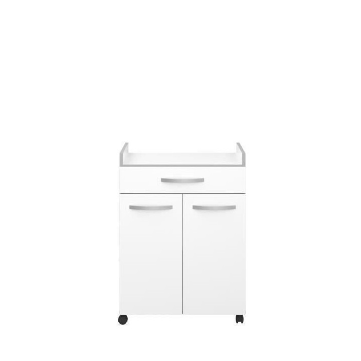 EKIPA Desserte de cuisine L 60cm - Blanc mat - READY