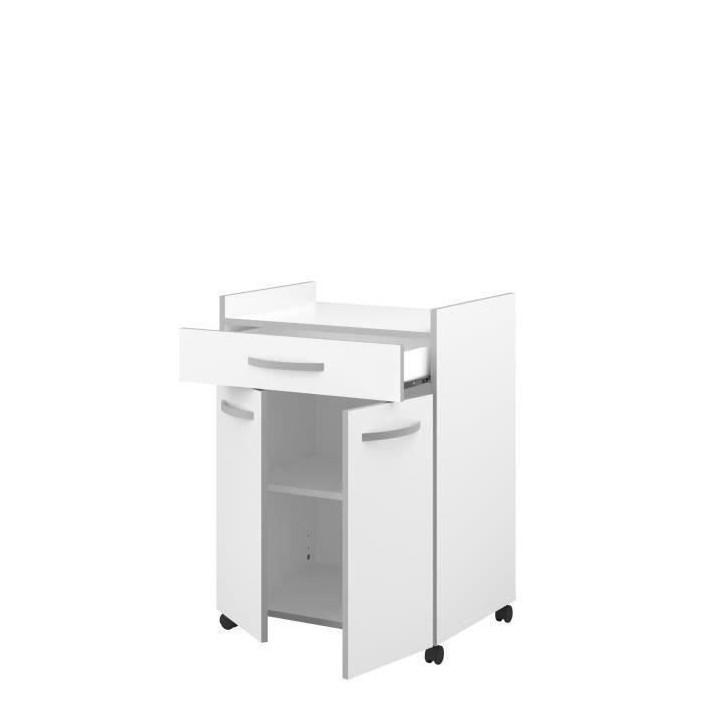 EKIPA Desserte de cuisine L 60cm - Blanc mat - READY