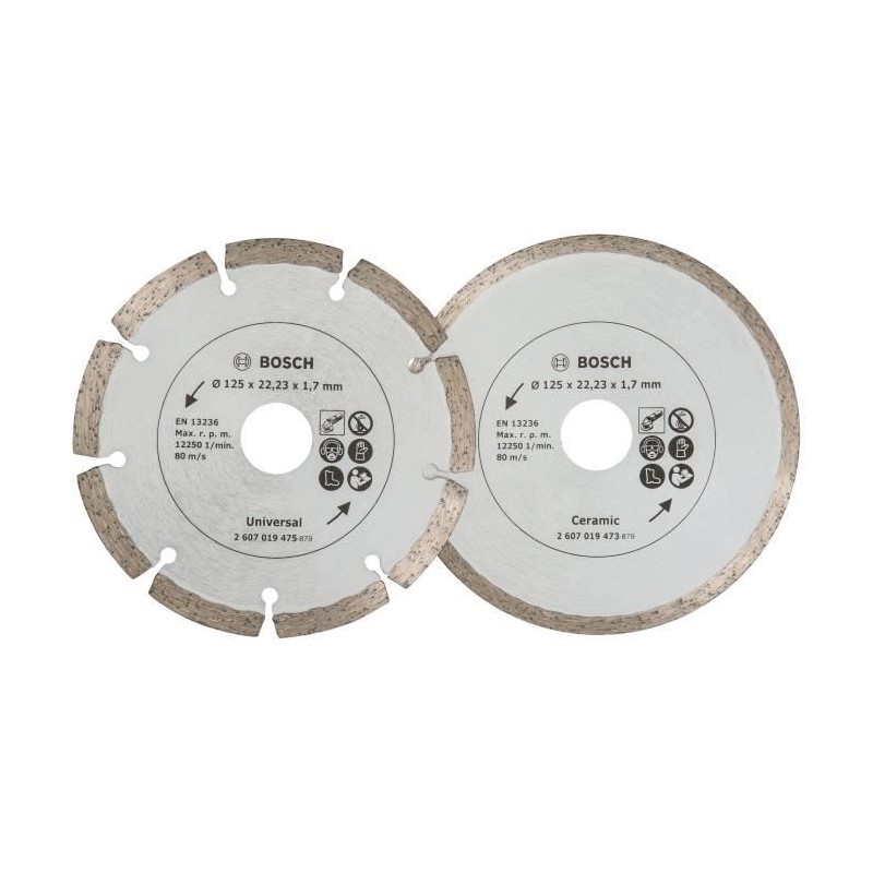 BOSCH 2 disques diamants 125mm matériaux