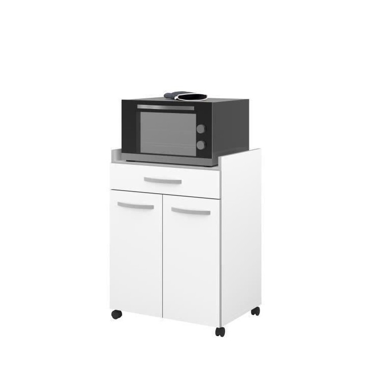 EKIPA Desserte de cuisine L 60cm - Blanc mat - READY