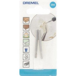 Lot de 2 Fraises DREMEL 194 (En Acier, Bout cylindrique, Diametre 3,2mm, Pour Sculpter et Graver)