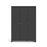 TVILUM Armoire 3 portes - Gris - L 126 x P 50,9 x H 180,3 cm - LEXINTON