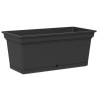 TERAPLAST Jardiniere plastique AQUA Anthracite - Rectangulaire - Longueur 78cm - Soucoupe intégrée - 130L