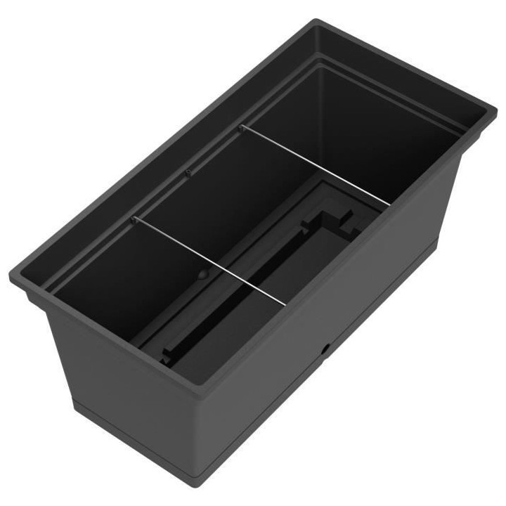 TERAPLAST Jardiniere plastique AQUA Anthracite - Rectangulaire - Longu