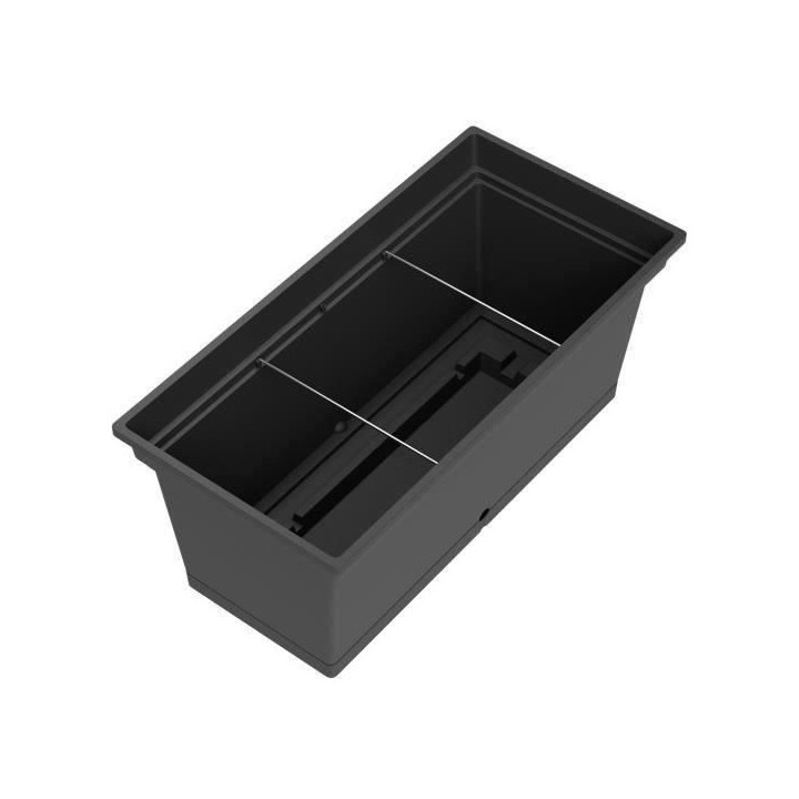 TERAPLAST Jardiniere plastique AQUA Anthracite - Rectangulaire - Large