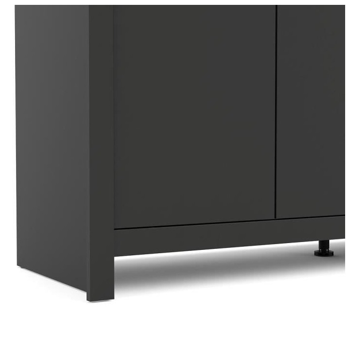 TVILUM Armoire 3 portes - Gris - L 126 x P 50,9 x H 180,3 cm - LEXINTO