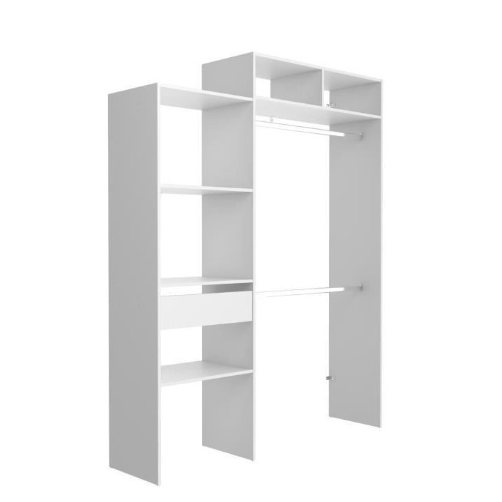 Kit dressing EXTO - Décor blanc - L 120-158 x H 203 x P40 cm - 1 colo