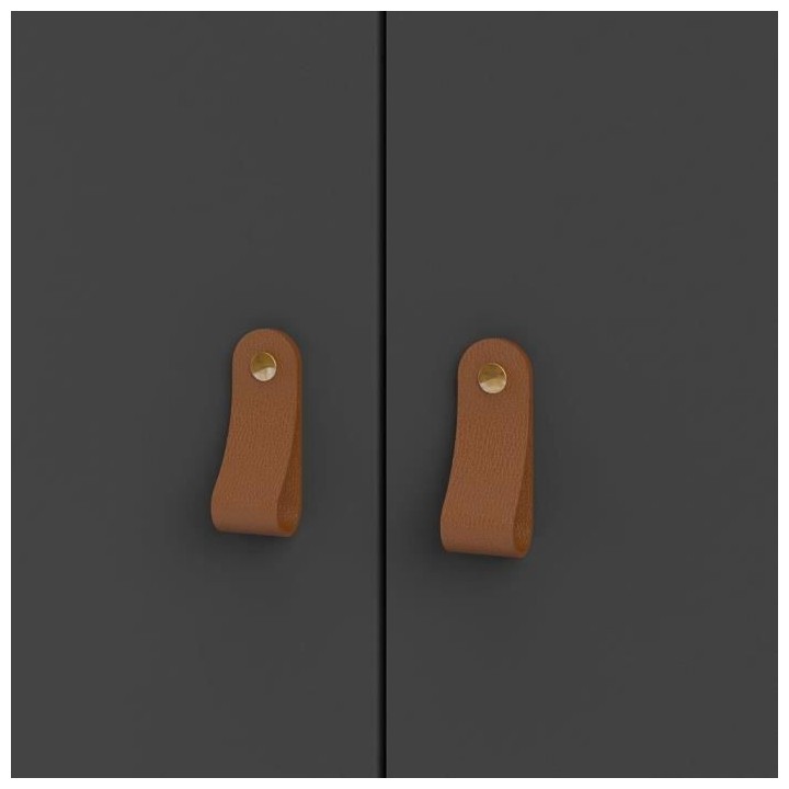 TVILUM Armoire 3 portes - Gris - L 126 x P 50,9 x H 180,3 cm - LEXINTO