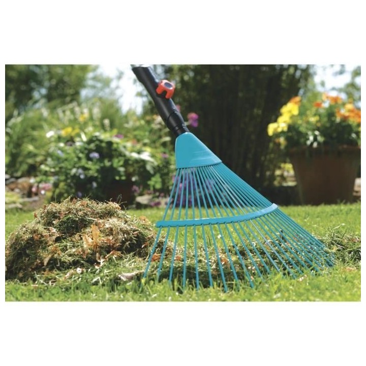 GARDENA Râteau a gazon 50cm Combisystem - Fil de fer solide - 22 dent