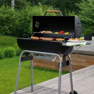 Barbecue a charbon LANDMANN - Black Taurus 660 - Grille en acier émai