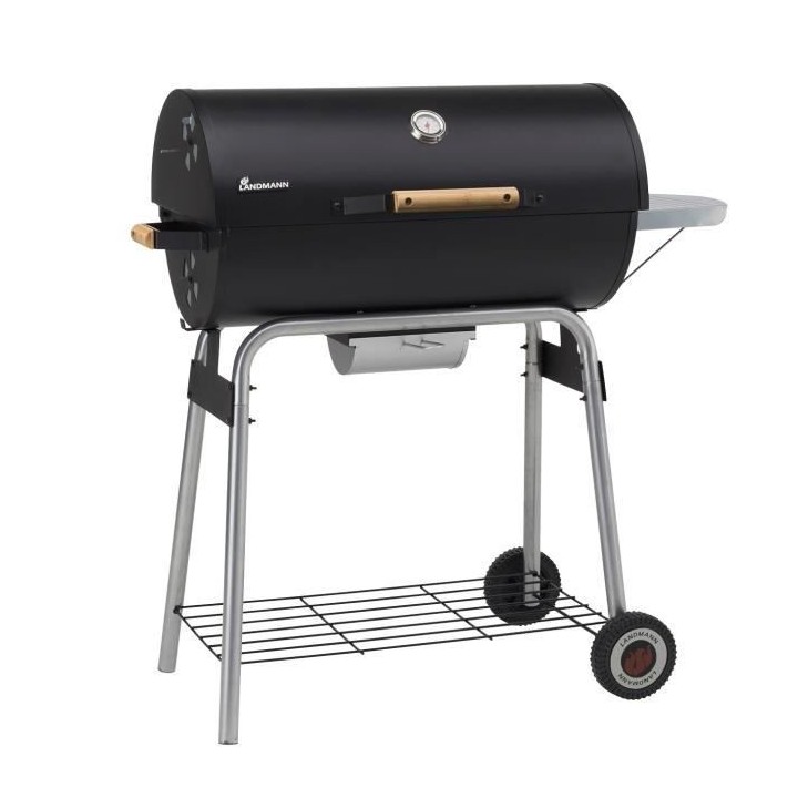 Barbecue a charbon LANDMANN - Black Taurus 660 - Grille en acier émai
