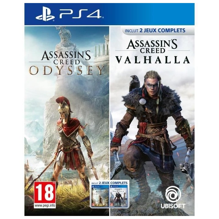 Assassin's Creed Odyssey + Assassin's Creed Valhalla - Jeu PS4 - Compi