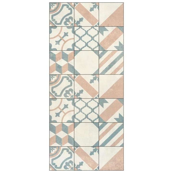 Tapis VIF 55472 - Beige, bleu et vert - 100 % vinyle 1,5 mm - 49,5x112