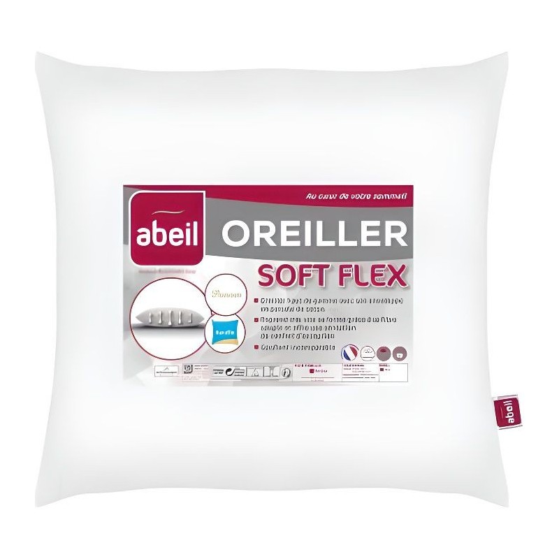 ABEIL Oreiller Aerelle Soft Flex - 60 x 60 cm - Blanc