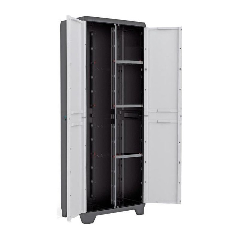 KIS Armoire de rangement utilitaire Linear - 68 x 39 x 173 cm - Noir et gris