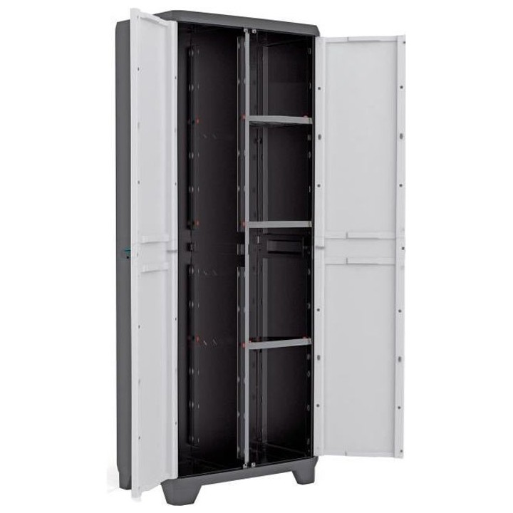 KIS Armoire de rangement utilitaire Linear - 68 x 39 x 173 cm - Noir e