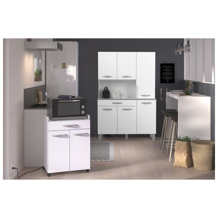 OSLO Buffet de 120 cm - 1 Tiroir et 6 Portes - L 120 x P 40 x H 185 cm