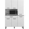 OSLO Buffet de 120 cm - 1 Tiroir et 6 Portes - L 120 x P 40 x H 185 cm - Coloris Blanc