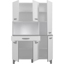 OSLO Buffet de 120 cm - 1 Tiroir et 6 Portes - L 120 x P 40 x H 185 cm - Coloris Blanc