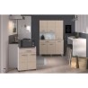 OSLO Buffet de 120 cm - 1 Tiroir et 6 Portes - L 120 x P 40 x H 185 cm - Coloris Chene