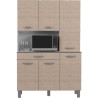 OSLO Buffet de 120 cm - 1 Tiroir et 6 Portes - L 120 x P 40 x H 185 cm - Coloris Chene