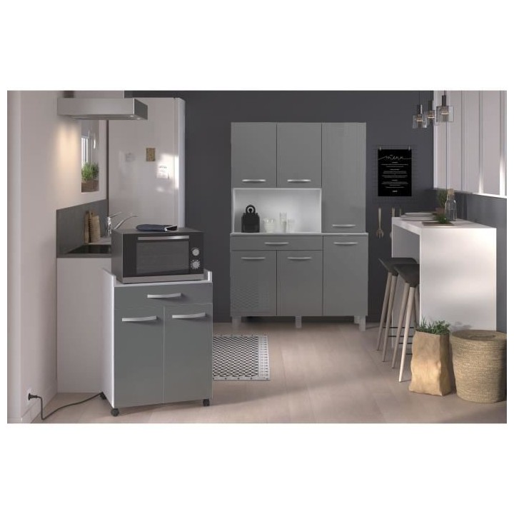 OSLO Buffet de 120 cm - 1 Tiroir et 6 Portes - L 120 x P 40 x H 185 cm