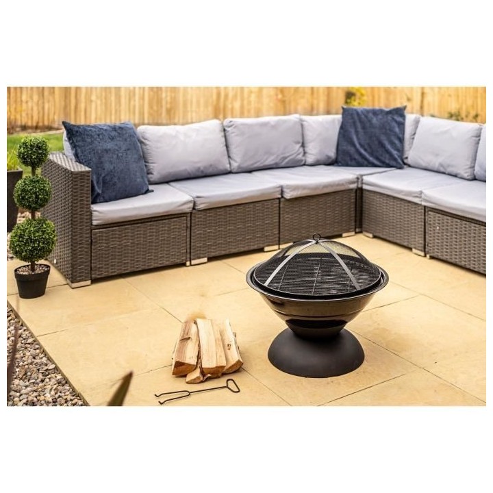 Brasero Lustre Enamalled en acier - Grille amaillée - H52 x L59 x P59