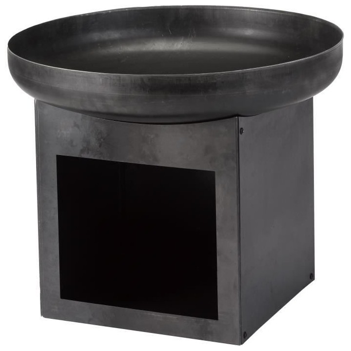 Brasero Laguna Firebowl & Log Store en acier - Finition huile brossé