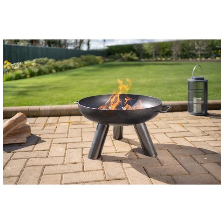 Brasero Caldera en acier - 3 pieds - Finition huile brossé - H30 x L5