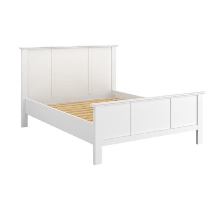 Ensemble lit adulte 140x190/200 cm + sommier a lattes MANON - Décor b