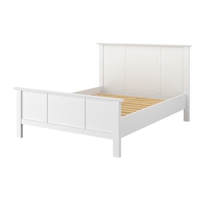Ensemble lit adulte 140x190/200 cm + sommier a lattes MANON - Décor b
