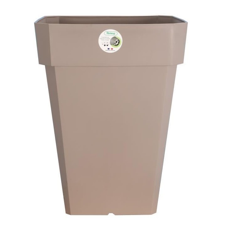 RIVIERA Pot de fleurs carré Soleilla en plastique - 39 x 39 x H 45 cm