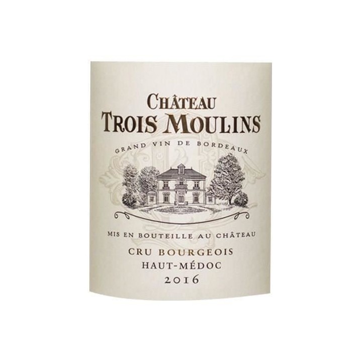 Château Trois Moulins 2016 Haut-Médoc Cru Bourgeois - Vin rouge de B