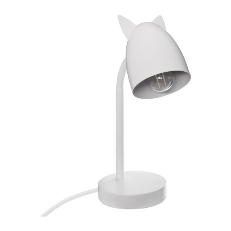 Lampe Oreilles en métal - E14 - 25 W - H. 31 cm - Blanc