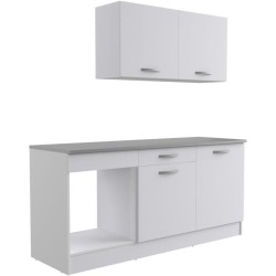 Cuisine complete OSLO - L 180cm - Blanc Mat - Plan de travail inclus