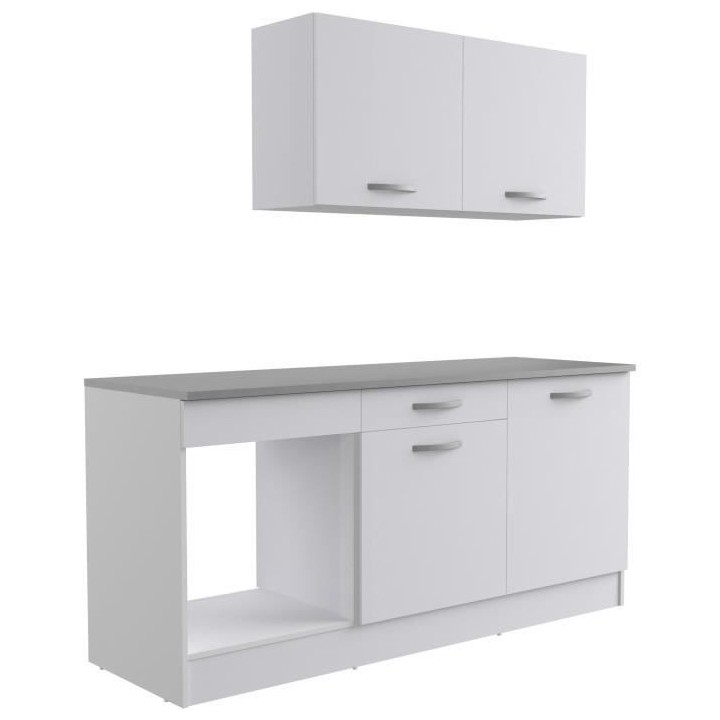 Cuisine complete OSLO - L 180cm - Blanc Mat - Plan de travail inclus