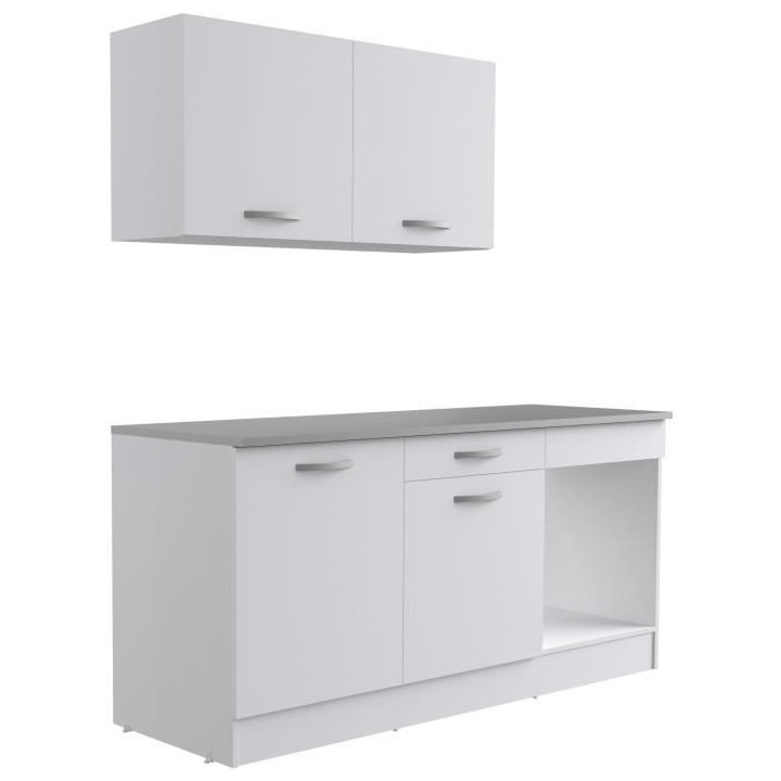 Cuisine complete OSLO - L 180cm - Blanc Mat - Plan de travail inclus