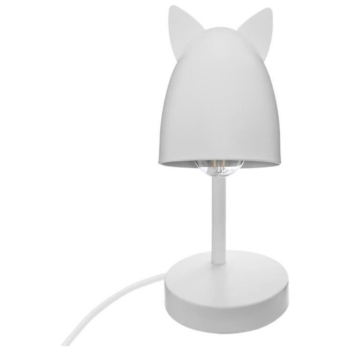 Lampe Oreilles en métal - E14 - 25 W - H. 31 cm - Blanc
