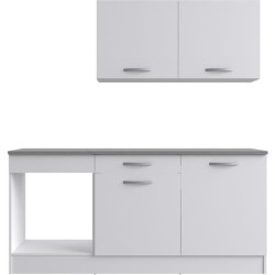 Cuisine complete OSLO - L 180cm - Blanc Mat - Plan de travail inclus