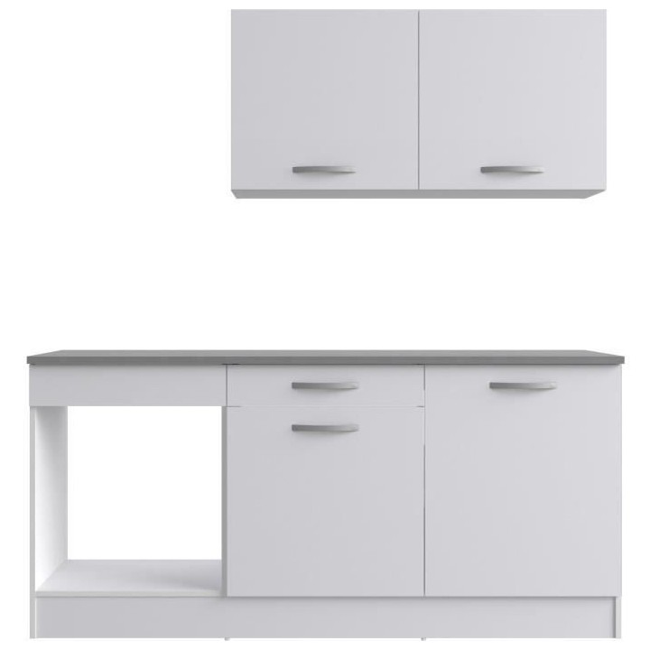Cuisine complete OSLO - L 180cm - Blanc Mat - Plan de travail inclus