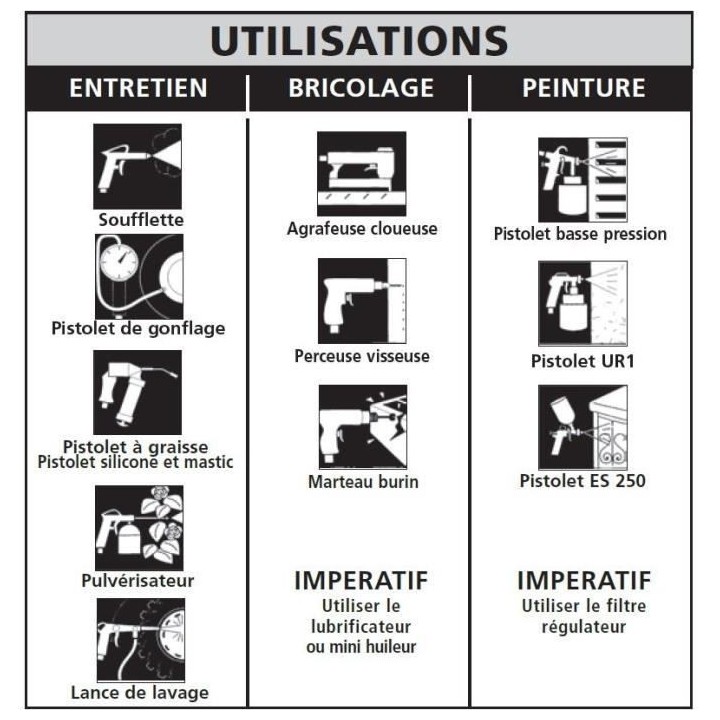 Compresseur d'air vertical Ferrua 425089 - 50L - 1500W - 10 bars - 2 C