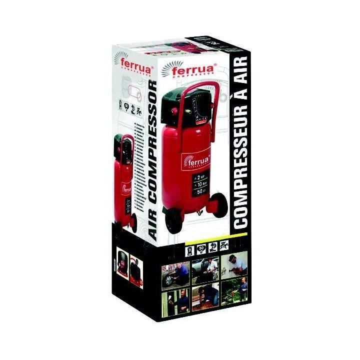 Compresseur d'air vertical Ferrua 425089 - 50L - 1500W - 10 bars - 2 C