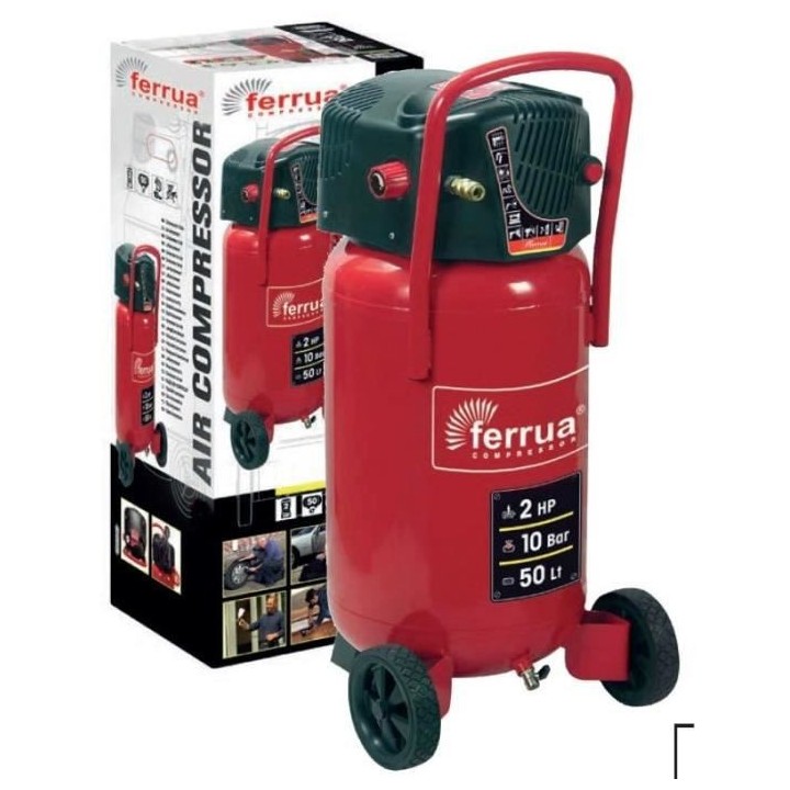 Compresseur d'air vertical Ferrua 425089 - 50L - 1500W - 10 bars - 2 C
