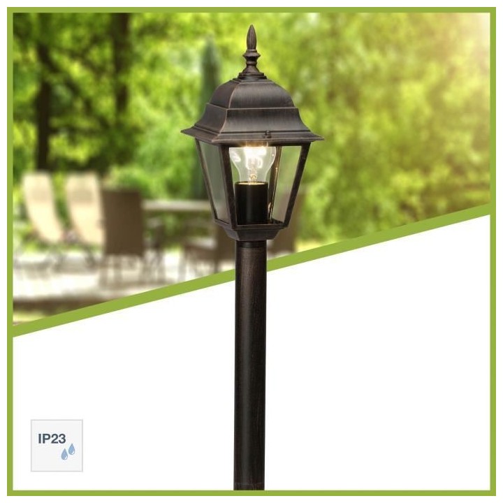 BRILLIANT - NEWPORT Potelet extérieur - coloris rouille - métal/verr